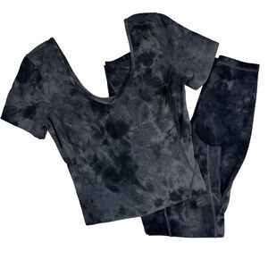 LULULEMON Align Tee & High Rise Leggings, Diamond Dye, Top Size 4 Bottoms Size 6